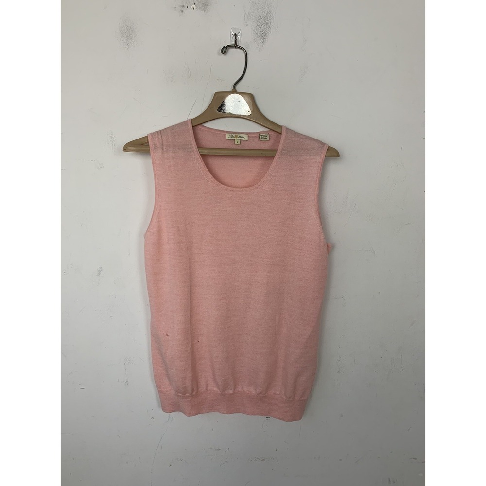 Peter Millar Pink Merino Wool Sleeveless Sweater Vest Womens Large Scoop Neck